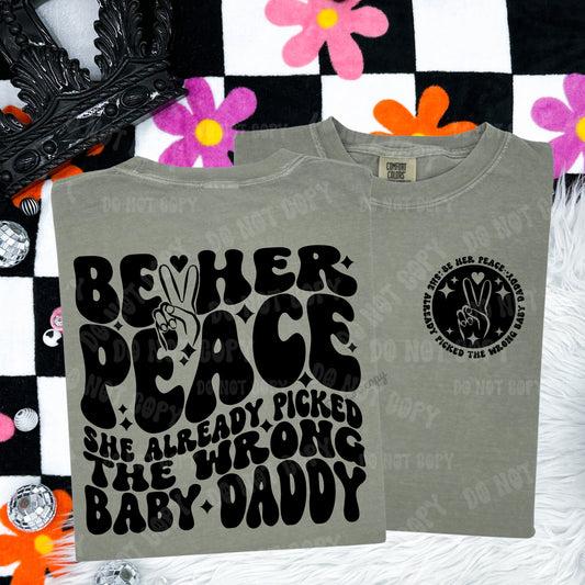 Be her peace front & back Transfer