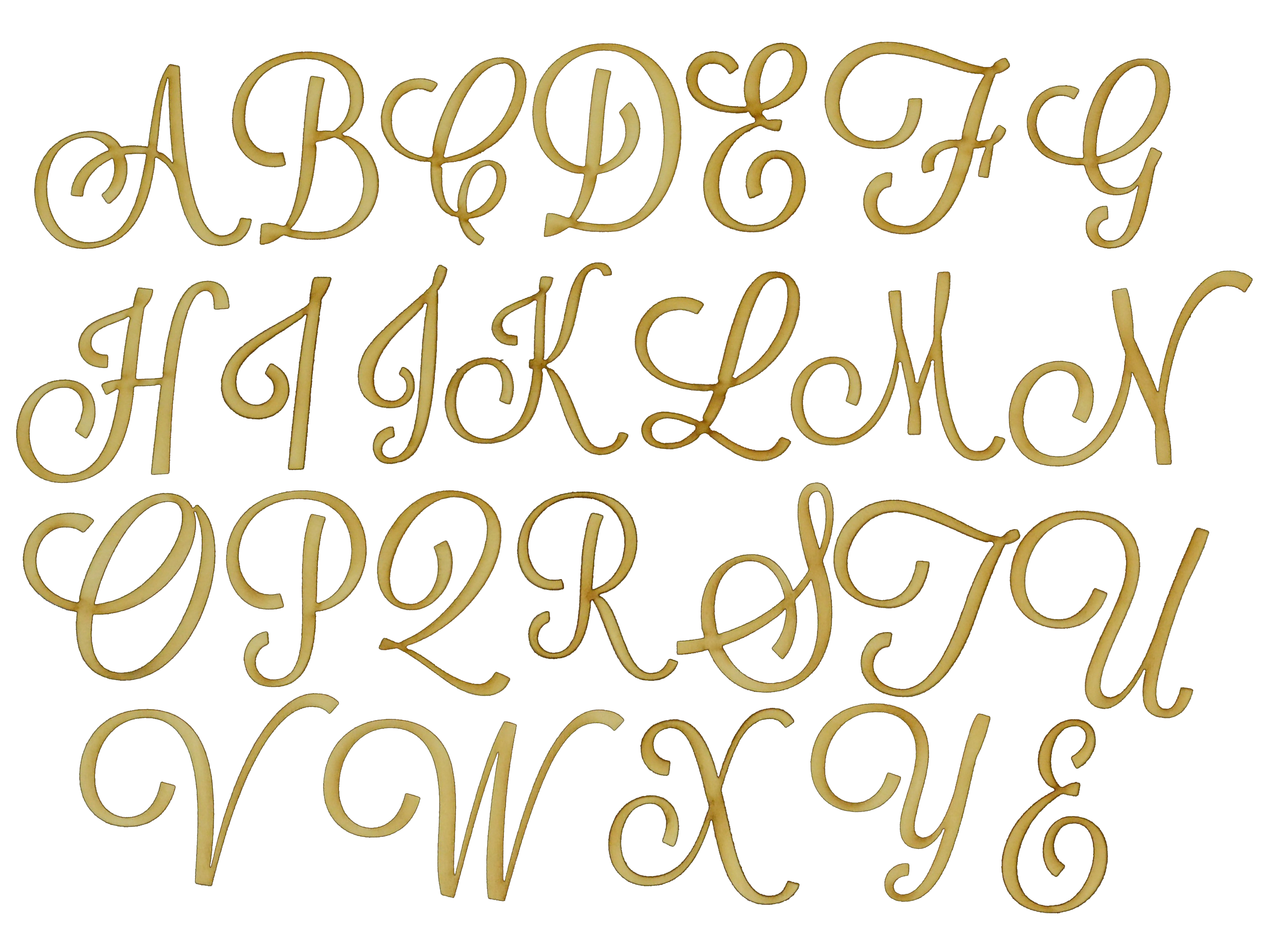 Cursive Letter Font Woodcutout