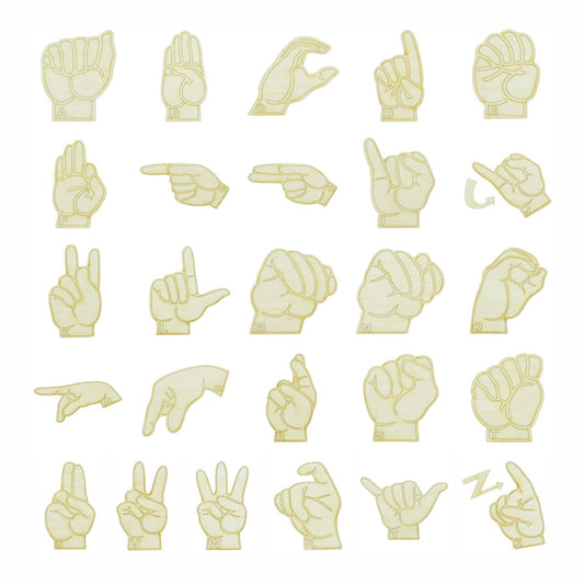 Sign Language Wood Cutouts